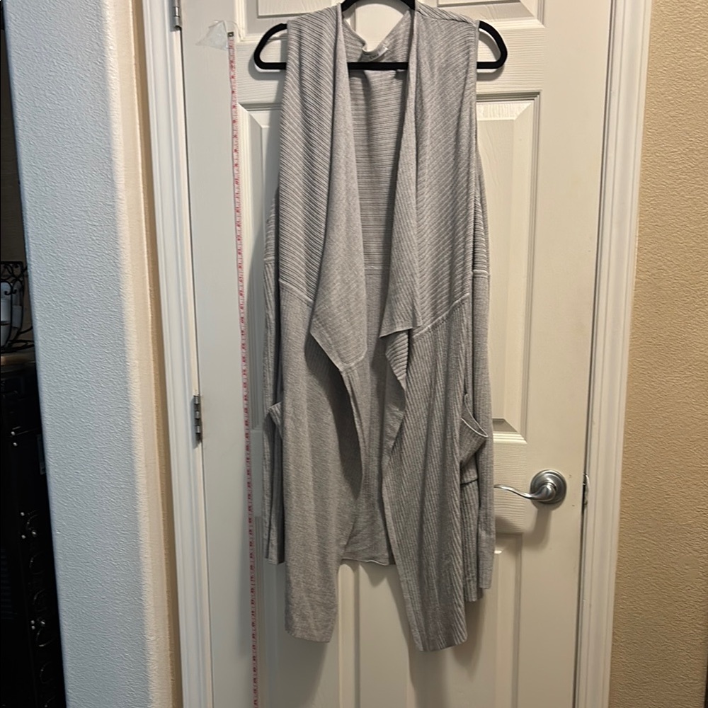 Dex Gray Knit Waterfall Poncho